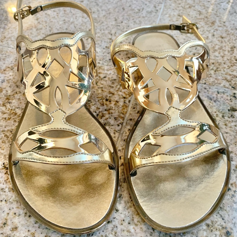 Stuart Weitzman Gelfisher Women Gold Sandals